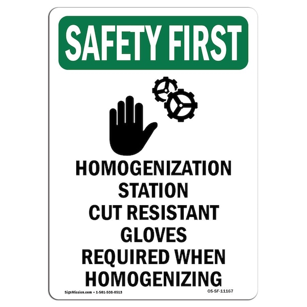 OSHA, 24" Height, Decal, 24" x 18", Portrait, Homogenization Station With Symbol, Made in USA